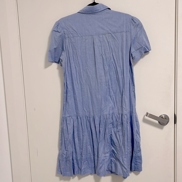 Athe Vanessa Bruno Coralie Cotton-Poplin Braided Placket Blue Drop-waist dress - Picture 7 of 8